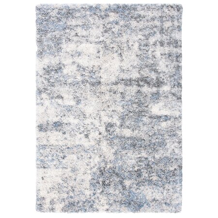 Safavieh 6 x 9 ft. Berber Shag 200 Power Loomed Rectangle Area Rug; Ivory & Grey BER274A-6